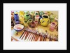 Paint brushes and colored paints by Anonymous