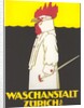 Poster for Zurich Laundry Service with Rooster by Anonymous