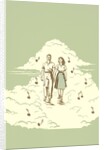 Couple Strolling on Cloud with Musical Notes by Anonymous