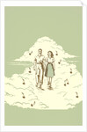 Couple Strolling on Cloud with Musical Notes by Anonymous