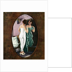 Woman in Union Suit Looking in Mirror by Anonymous