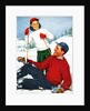 Happy Young Skiers Playing on the Slopes by Anonymous
