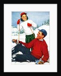 Happy Young Skiers Playing on the Slopes by Anonymous