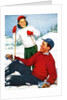 Happy Young Skiers Playing on the Slopes by Anonymous