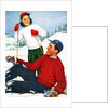 Happy Young Skiers Playing on the Slopes by Anonymous