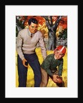 Father and Son Playing Football by Anonymous