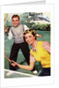 Sister and Brother Playing Tennis by Anonymous