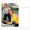Sister and Brother Playing Tennis by Anonymous
