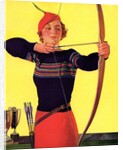 Woman Archer Takes Aim with Her Bow and Arrow by Anonymous