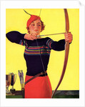 Woman Archer Takes Aim with Her Bow and Arrow by Anonymous