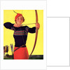 Woman Archer Takes Aim with Her Bow and Arrow by Anonymous