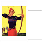 Woman Archer Takes Aim with Her Bow and Arrow by Anonymous