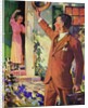 Businessman Waves Goodbye to His Wife by Anonymous