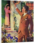 Businessman Waves Goodbye to His Wife by Anonymous