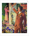Businessman Waves Goodbye to His Wife by Anonymous