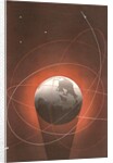 Rocket Paths around Globe by Anonymous