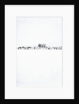 Fence made of old iron wheels on snow by Anonymous