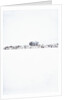 Fence made of old iron wheels on snow by Anonymous