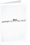 Fence made of old iron wheels on snow by Anonymous