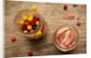 Bubble gum balls and teeth candy in mason jars by Anonymous