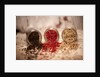 Black, red, and white pepper corns in rustic mason jars by Anonymous