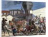 Union Pacific train attacked by Indians. USA by Anonymous
