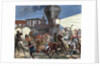 Union Pacific train attacked by Indians. USA by Anonymous