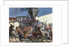 Union Pacific train attacked by Indians. USA by Anonymous