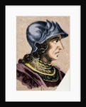 Theodoric II. (died 466). Was the eight of Visigoths from 543 to 466. Engraving. Colored by Anonymous