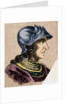 Theodoric II. (died 466). Was the eight of Visigoths from 543 to 466. Engraving. Colored by Anonymous