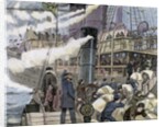 Boat carrying goods in the port of London by Anonymous