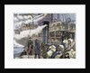 Boat carrying goods in the port of London by Anonymous