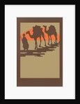 Woodcut of camels and nomad by Anonymous
