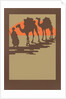 Woodcut of camels and nomad by Anonymous