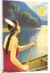 Indian maiden watching the sunset by Anonymous