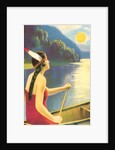 Indian maiden watching the sunset by Anonymous