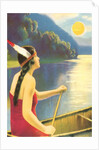 Indian maiden watching the sunset by Anonymous