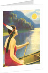 Indian maiden watching the sunset by Anonymous