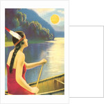 Indian maiden watching the sunset by Anonymous