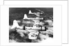 1940s three World War II US navy dive bombers flying in formation by Anonymous