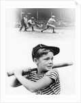 1930s boy daydreaming about professional baseball by Anonymous