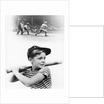 1930s boy daydreaming about professional baseball by Anonymous