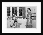 1930s 1940s mother and daughter washing dishes by Anonymous