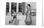 1930s 1940s mother and daughter washing dishes by Anonymous