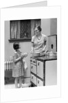 1920s young girl helping her mother to cook by Anonymous