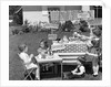1950s kids in backyard playing store by Anonymous