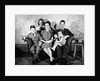 1930s 1940s family of five on a couch by Anonymous