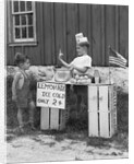 1940s boy running lemonade stand by Anonymous