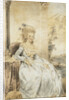 Portrait of Queen Charlotte, Seated by a Table with a Landscape Beyond by John Downman