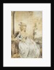 Portrait of Queen Charlotte, Seated by a Table with a Landscape Beyond by John Downman